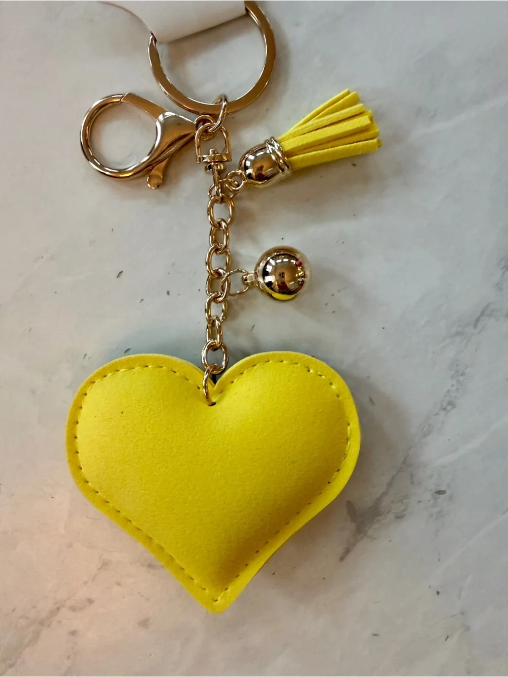 ✨ STUNNING Rhinestone Puffy Softball Heart Keychain / Bag Charm! ✨